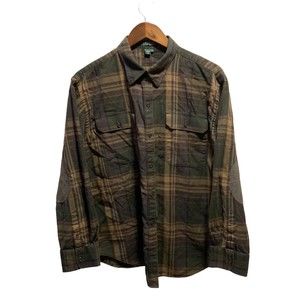 Vintage XL Lauren Ralph Lauren Lightweight Brown Plaid Equestrian Elbow Patches